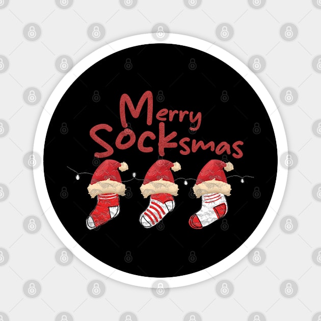 Merry Socksmas Magnet by Db Printed